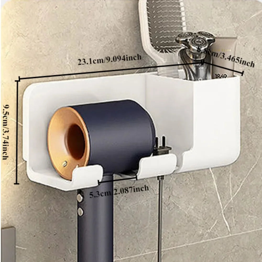 Wall-Mounted Hair Dryer Rack