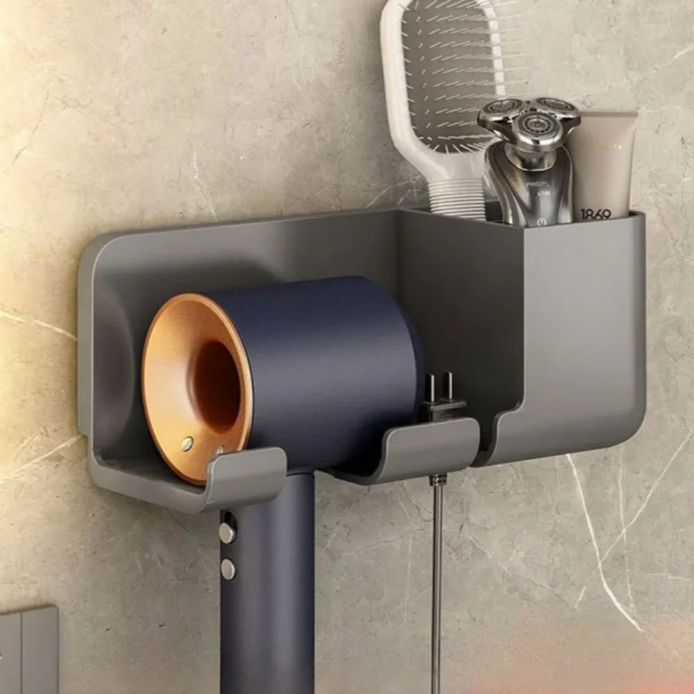 Wall-Mounted Hair Dryer Rack