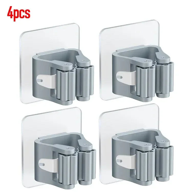 Wall-Mounted Mop Storage Rack (4 Pcs)